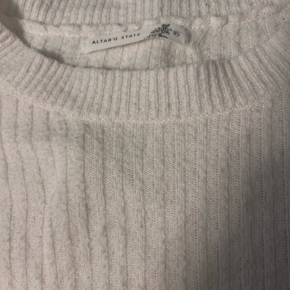 Altar'd State Ivory Ribbed Sweater - Picture 3 of 3